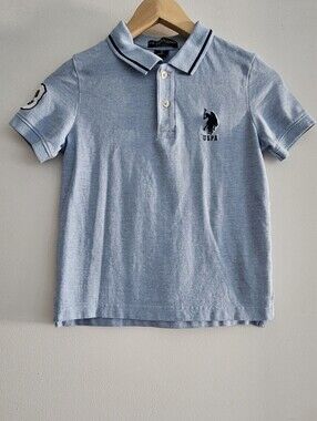 U.S. Polo Assn. Boys Light Blue Pique Polo Size M